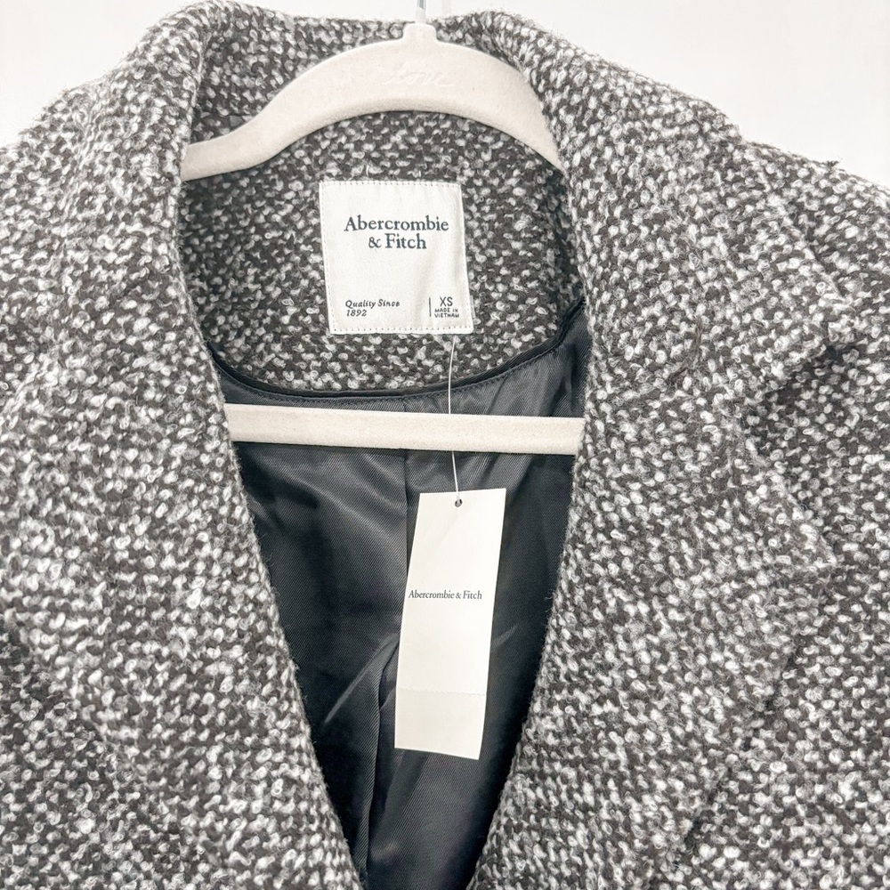 NEW Abercrombie & Fitch Heavyweight Textured Blazer Coat - Picture 4 of 7